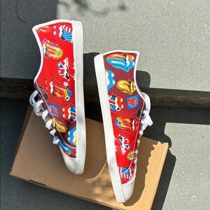 Colorful Graphic Sneakers with White Accents And Tongues New Without Box